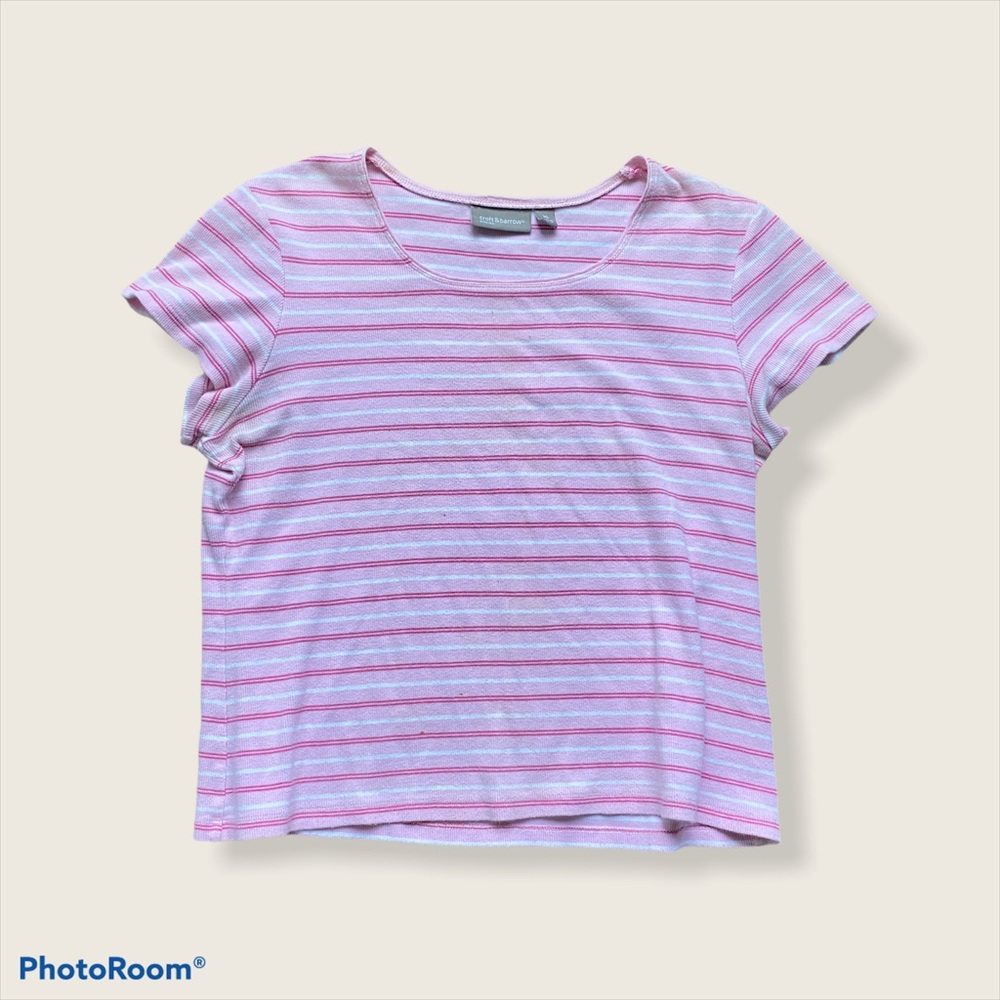 ~Pink striped Croft and Barrow tee~